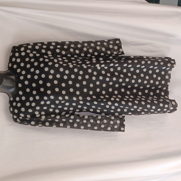 Vtg Dennis Goldsmith Black/white polkadot 80's Dress, open back, lined - Picture 1 of 8